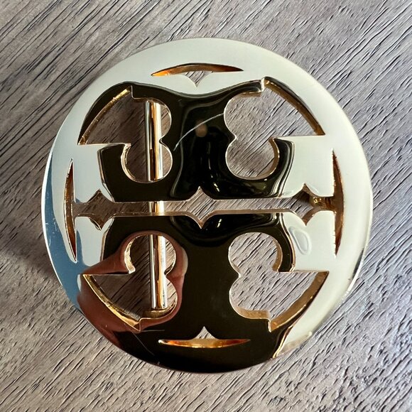 Tory Burch Black Leather Belt with Silver Buckle - Picture 3 of 9